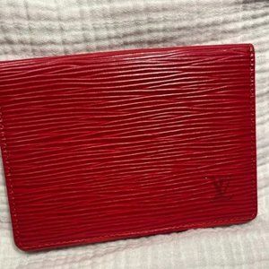 Louis Vuitton card Holder EPI red leather